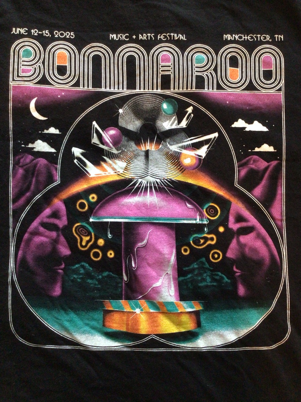 Bonnaroo Music Arts Festival 2025 Official Black Lineup - 2X